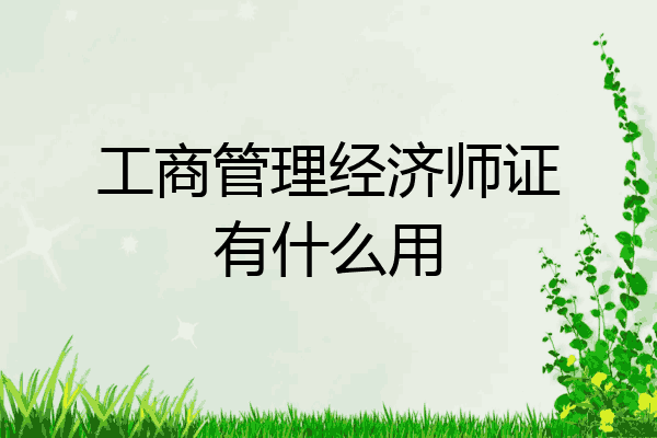 工商管理经济师证有什么用
