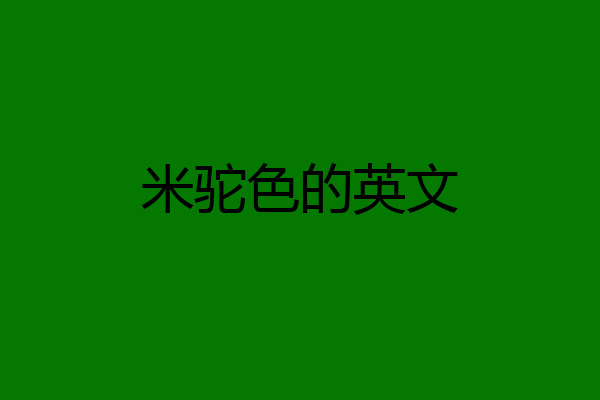 米驼色的英文