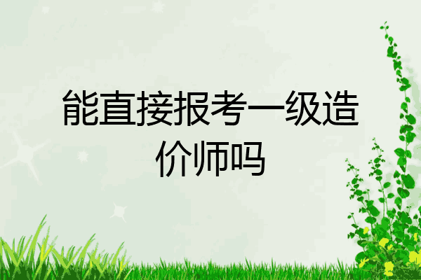 能直接报考一级造价师吗