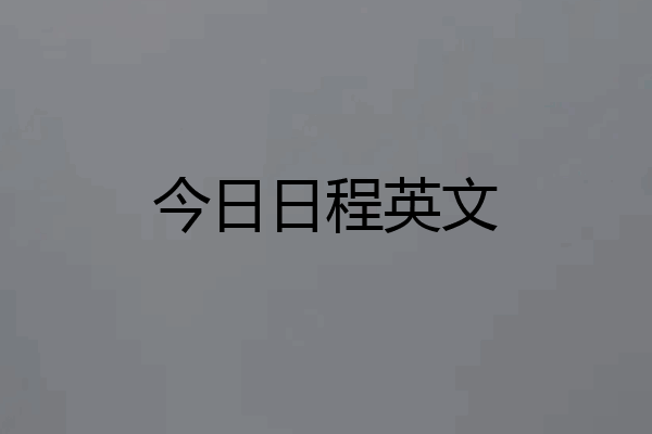 今日日程英文