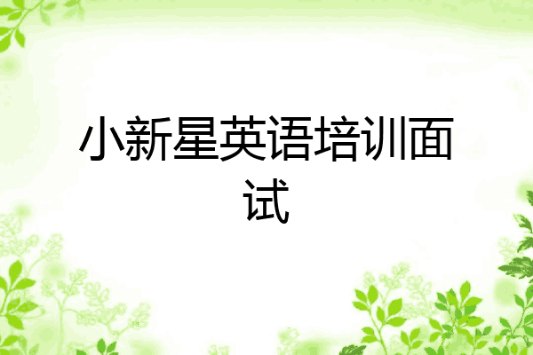 小新星英语培训面试