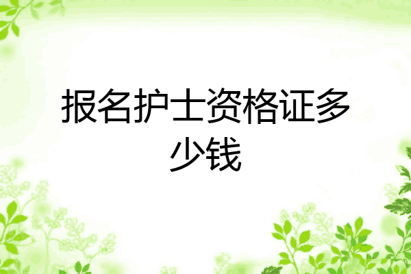 报名护士资格证多少钱
