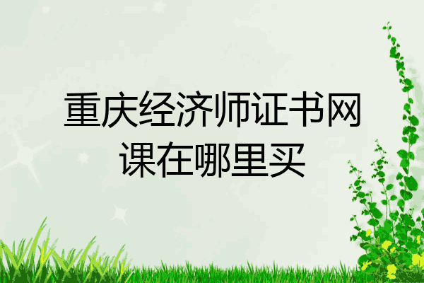 重庆经济师证书网课在哪里买