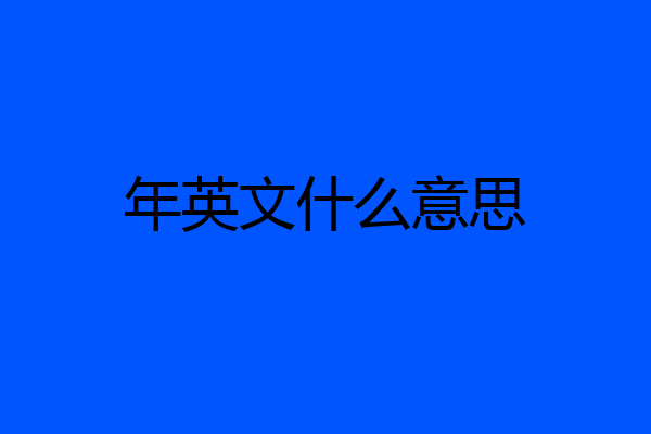 年英文什么意思