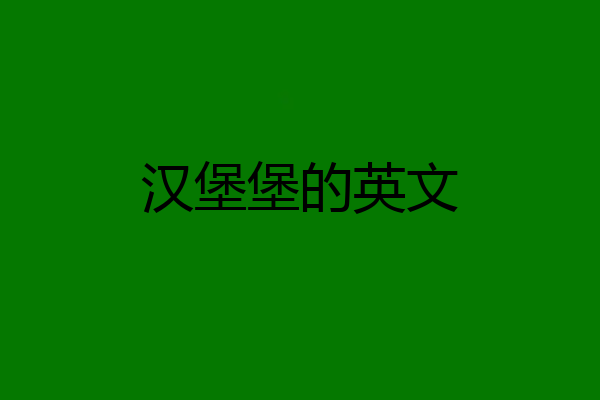 汉堡堡的英文