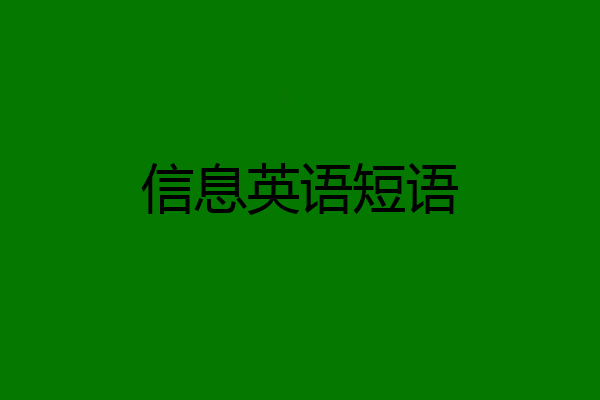 信息英语短语