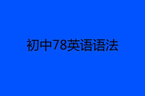 初中78英语语法