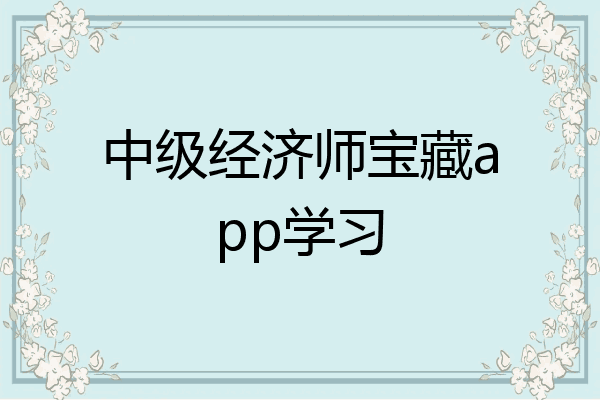中级经济师宝藏app学习