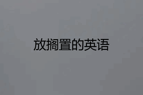 放搁置的英语