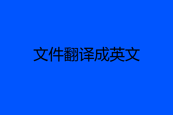 文件翻译成英文