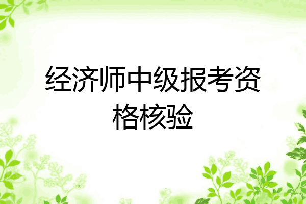 经济师中级报考资格核验