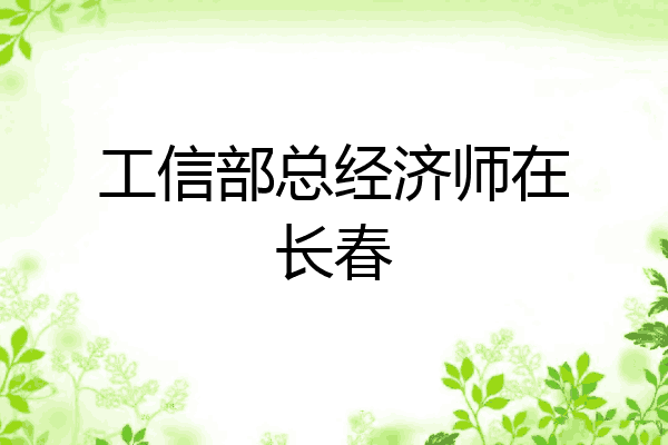 工信部总经济师在长春