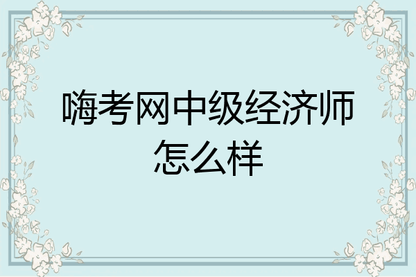 嗨考网中级经济师怎么样