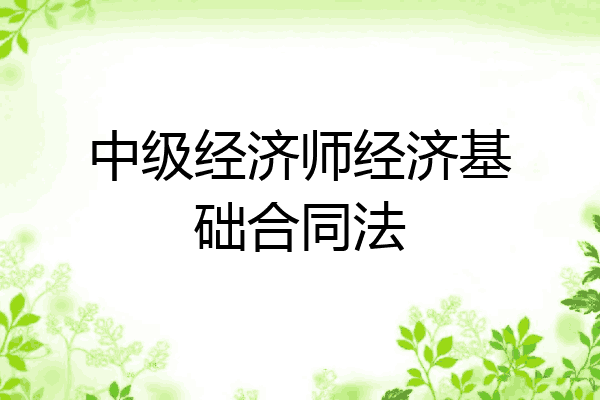 中级经济师经济基础合同法