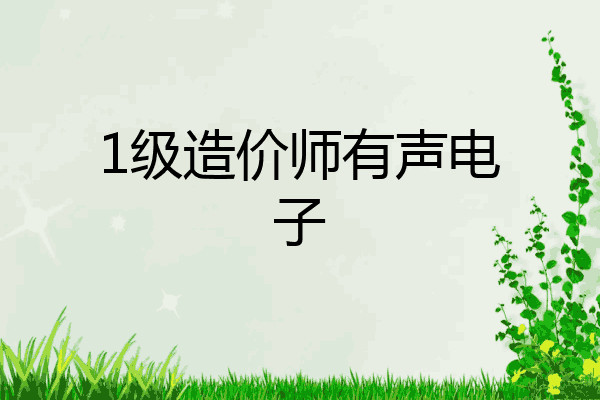 1级造价师有声电子