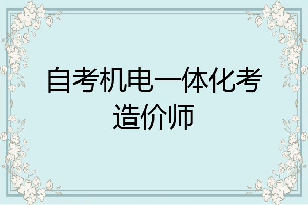 自考机电一体化考造价师