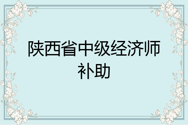 陕西省中级经济师补助