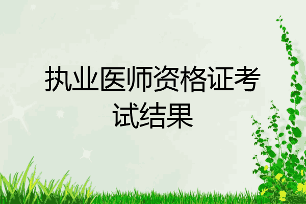 执业医师资格证考试结果
