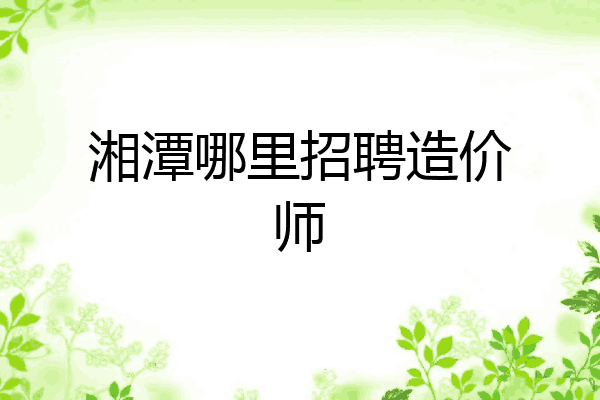 湘潭哪里招聘造价师
