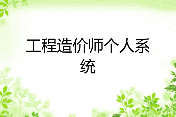 工程造价师个人系统