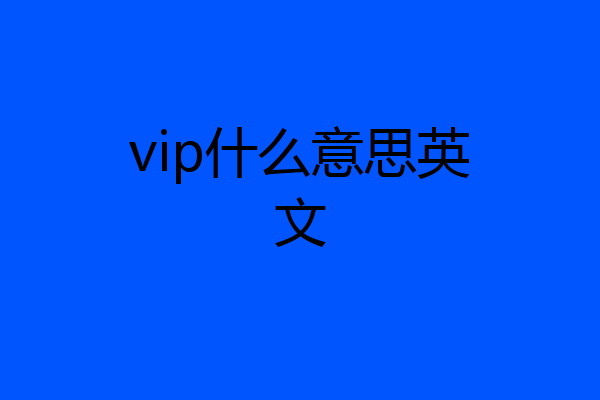 vip什么意思英文