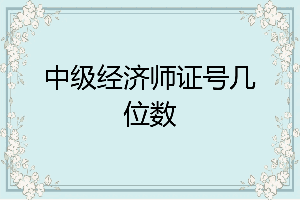 中级经济师证号几位数