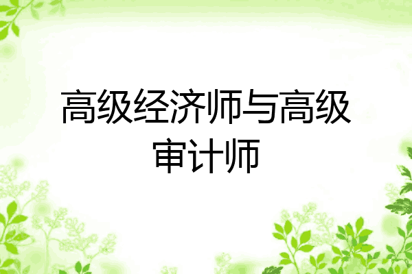 高级经济师与高级审计师