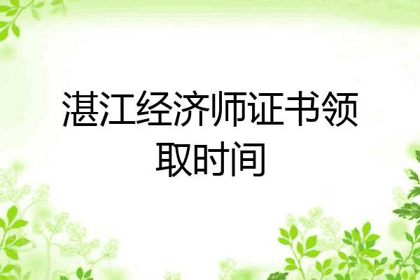 湛江经济师证书领取时间