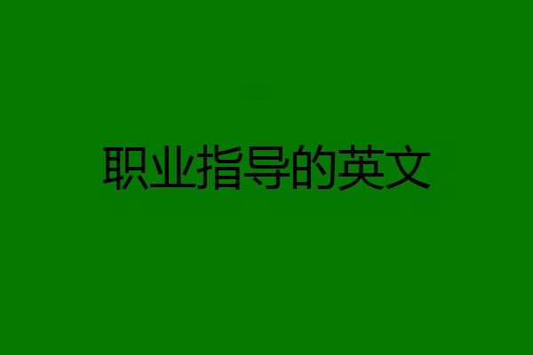 职业指导的英文