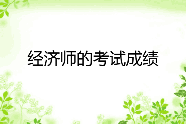 经济师的考试成绩