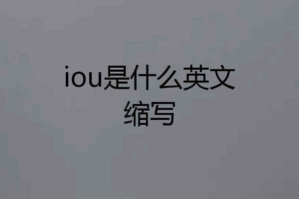 iou是什么英文缩写