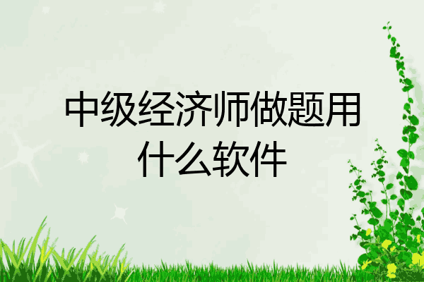中级经济师做题用什么软件
