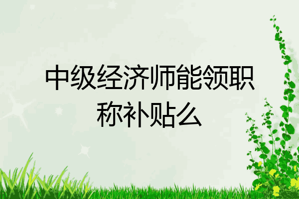 中级经济师能领职称补贴么