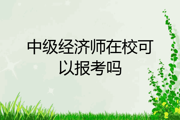 中级经济师在校可以报考吗
