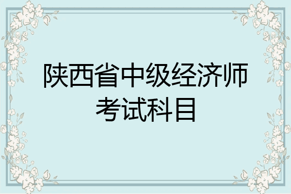 陕西省中级经济师考试科目