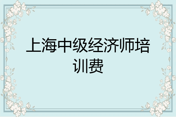 上海中级经济师培训费