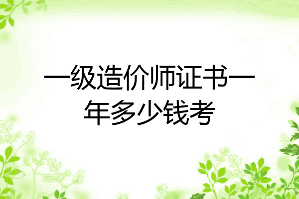 一级造价师证书一年多少钱考