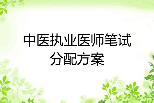 中医执业医师笔试分配方案