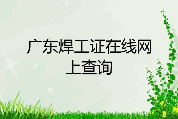 广东焊工证在线网上查询