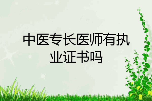 中医专长医师有执业证书吗