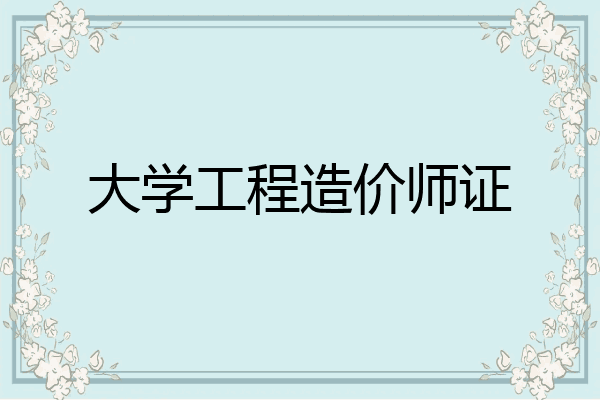大学工程造价师证
