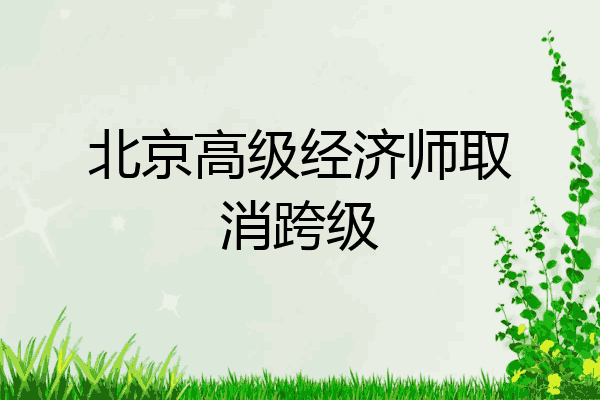 北京高级经济师取消跨级
