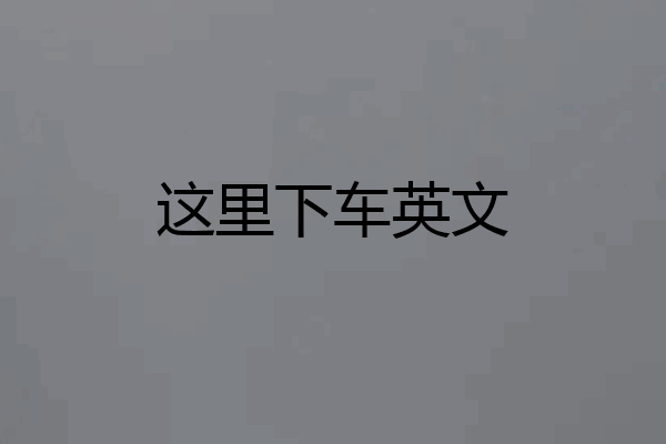 这里下车英文