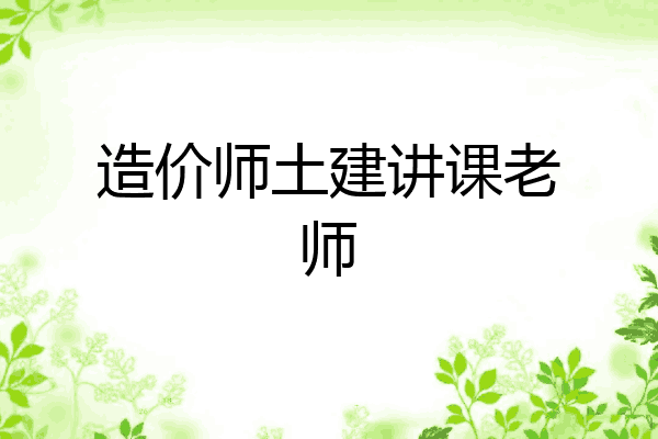 造价师土建讲课老师