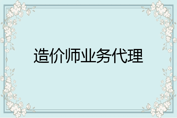 造价师业务代理