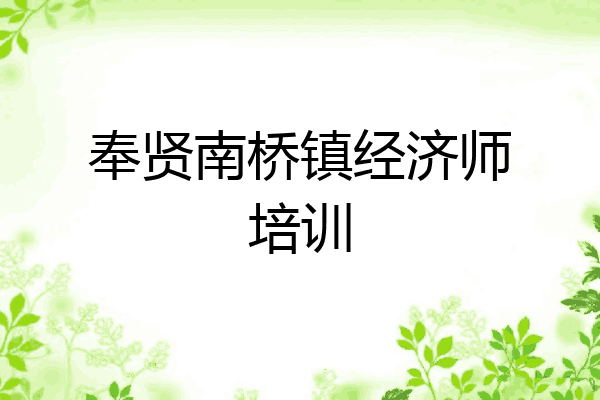 奉贤南桥镇经济师培训