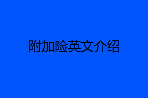 附加险英文介绍