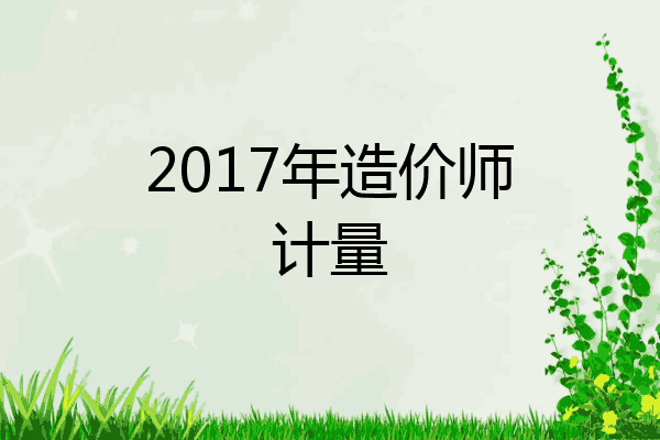 2017年造价师计量