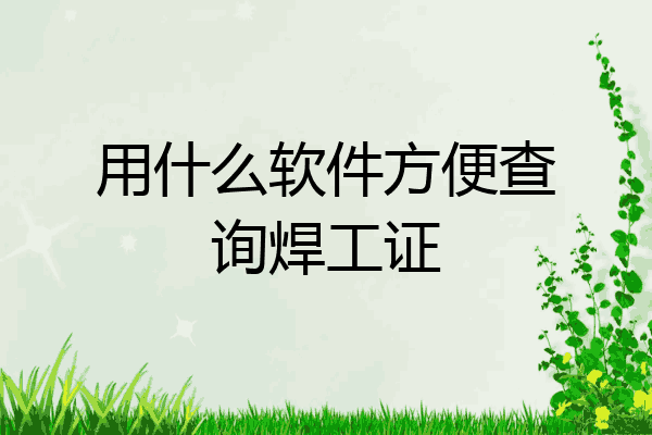 用什么软件方便查询焊工证
