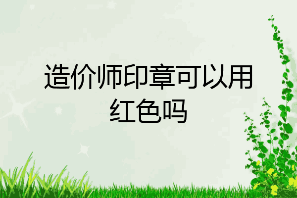 造价师印章可以用红色吗
